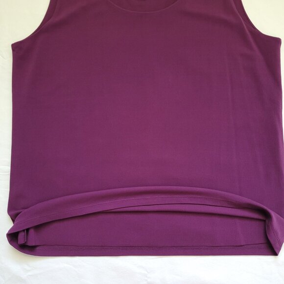 EILEEN FISHER 100% Silk Purple Scoop Neck Lined Tank Top Size M - Picture 5 of 9